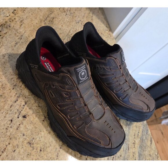 New! Skechers Men\'s Size 8.5 Slip-ins Work: Holdredge Ryker BROWN Hands Free main image 11